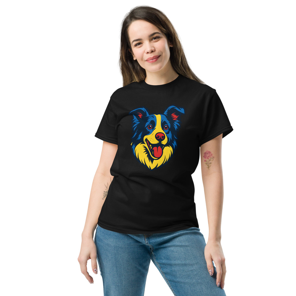 Border Collie in pop art style with bold primary colors - Image 8