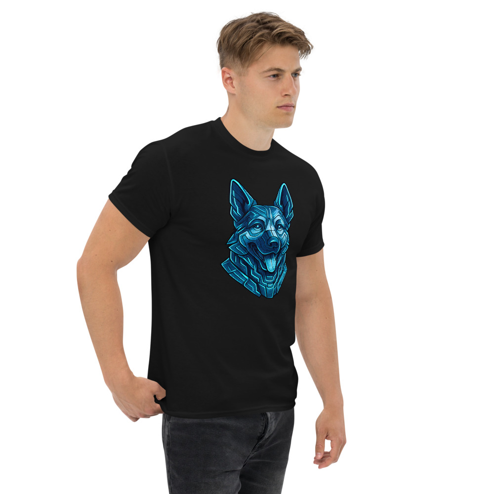 German Shepherd in futuristic cyberpunk style with steel silver and electric blue - Image 8