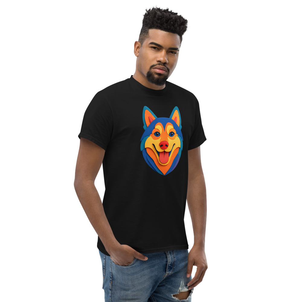 Siberian Husky in paper cutout style with bright colors - Image 9