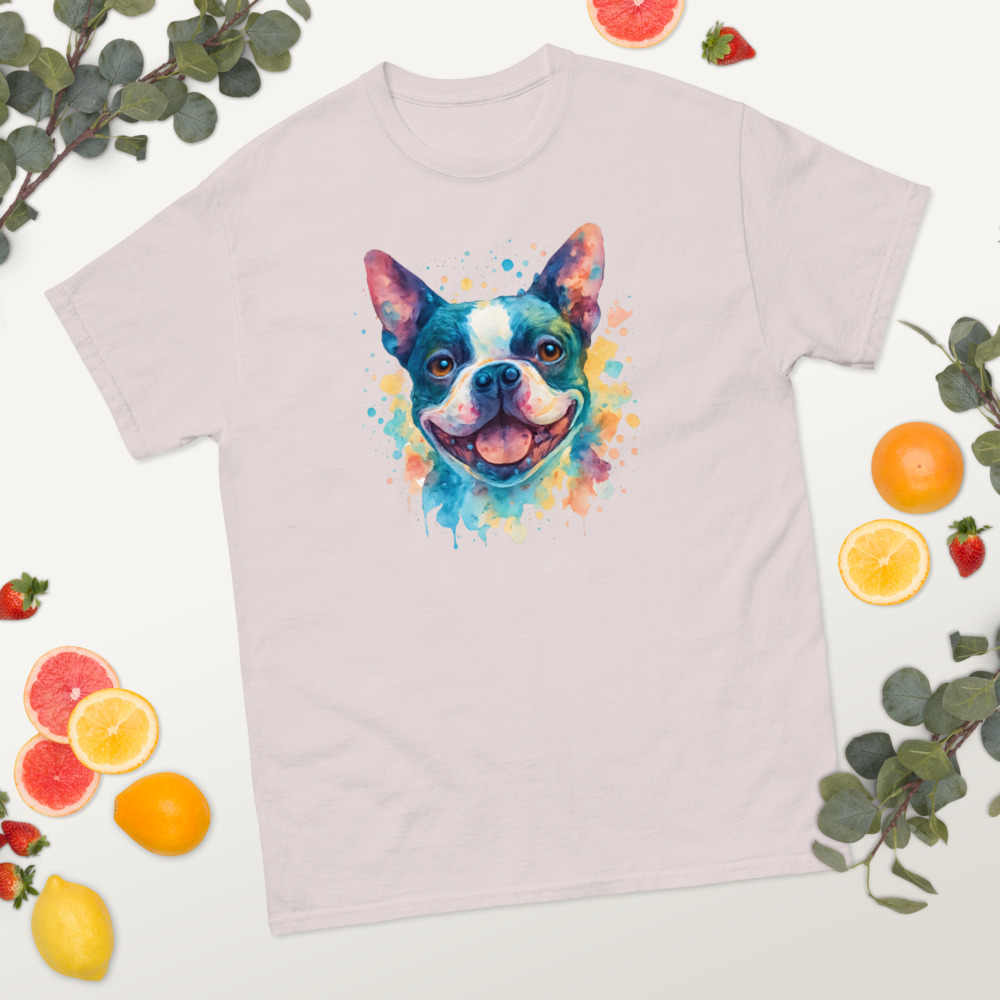 Boston Terrier in watercolor splash style with vibrant colors - Image 6