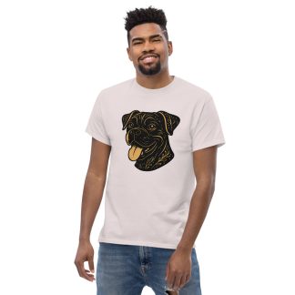 Boxer in whimsical fantasy style with black and gold colors
