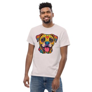 Boxer Dog in Day of Dead style with bright colors
