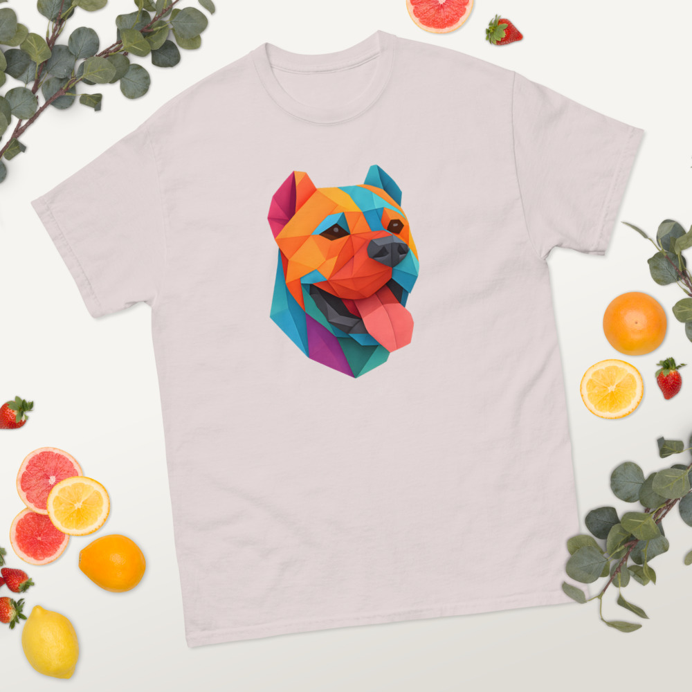 Cane Corso in origami paper style with bright colors