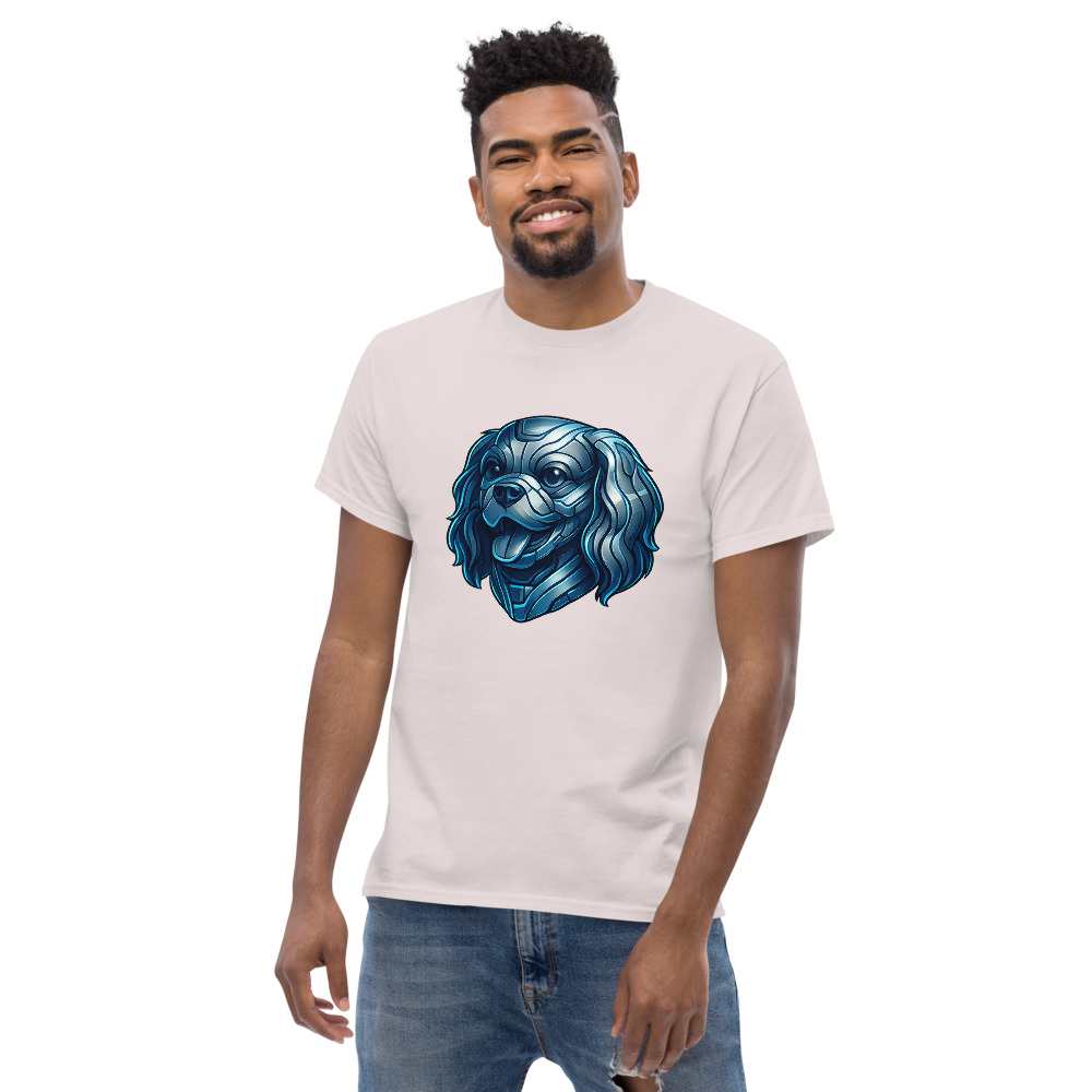 Cavalier King Charles Spaniel in futuristic cyberpunk style with steel silver and electric blue - Image 7