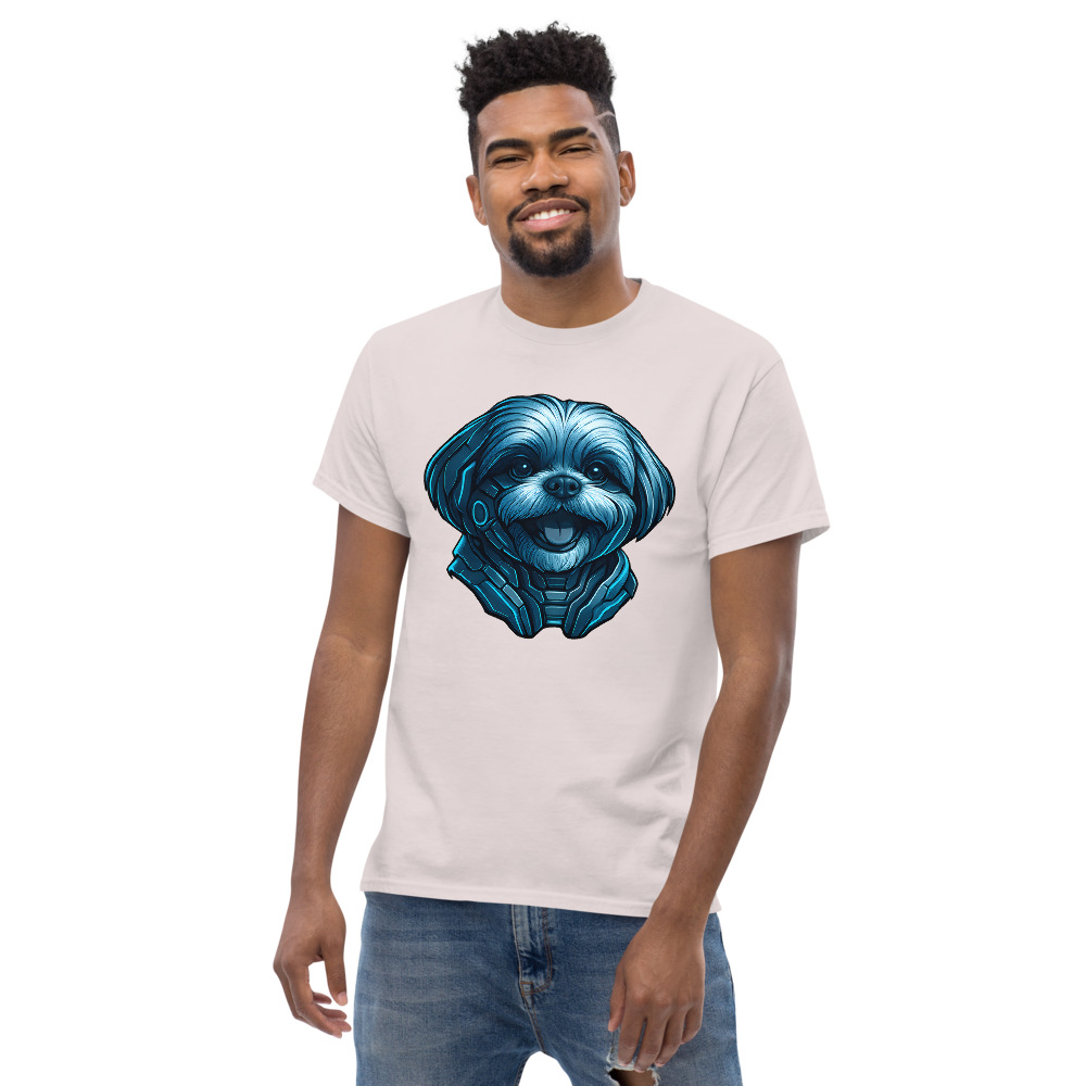 Shih Tzu in futuristic cyberpunk style with steel silver and electric blue - Image 7