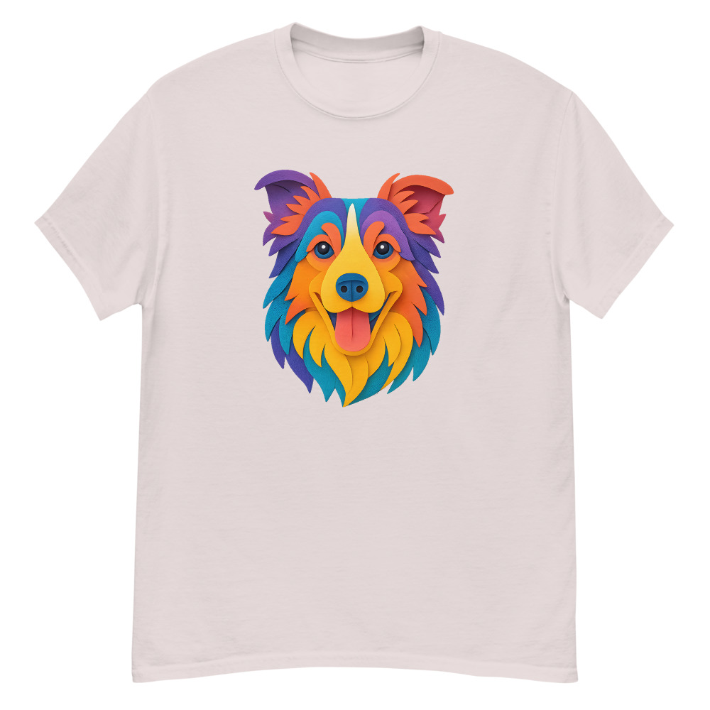 Border Collie in paper cutout style with bright colors - Image 5