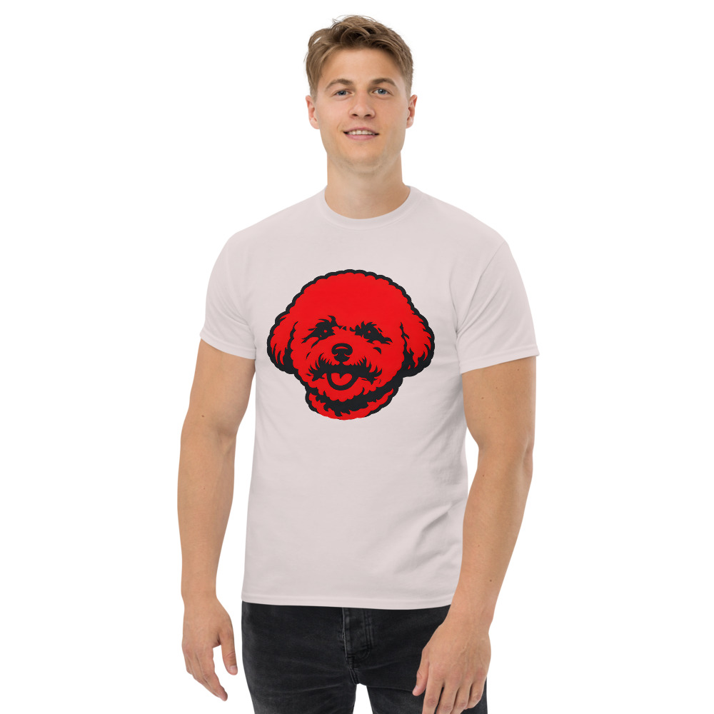 Bichon Frise in Pop Art style with Bright Red and Deep Black