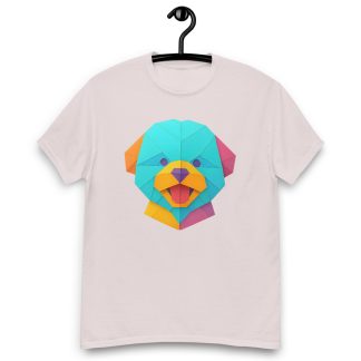 Bichon Frise in origami paper style with bright colors