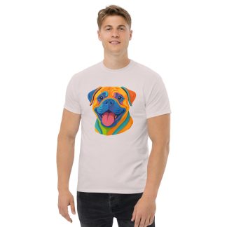 Bullmastiff in paper cutout style with bright colors