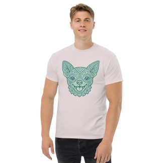 Chihuahua Tribal Pattern Art in Pastel Greens and Blues