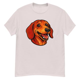 Dachshund in comic book style with warm colors
