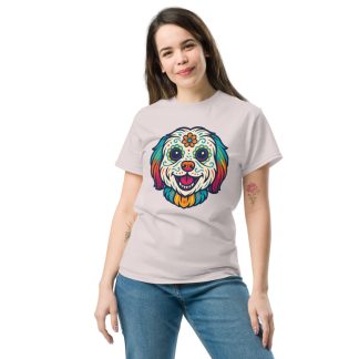 Havanese in Day of Dead style with bright colors