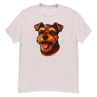 Miniature Schnauzer in comic book style with warm colors
