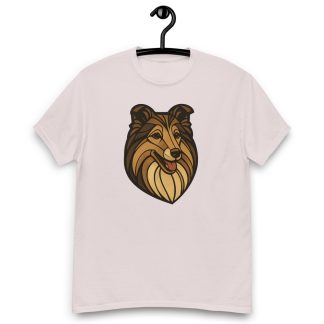 Shetland Sheepdog in Art Deco style with breed colors