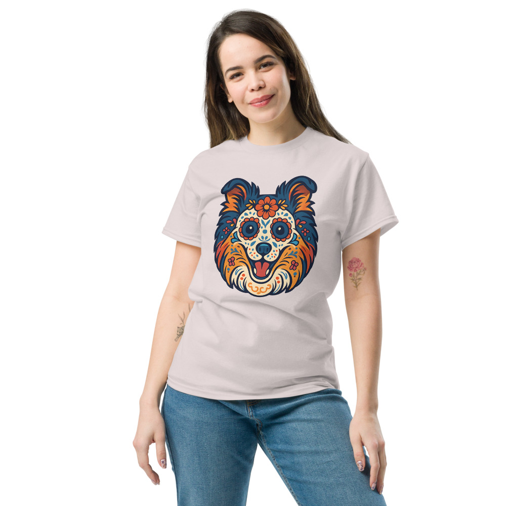 Shetland Sheepdog in Day of Dead style with bright colors - Image 6