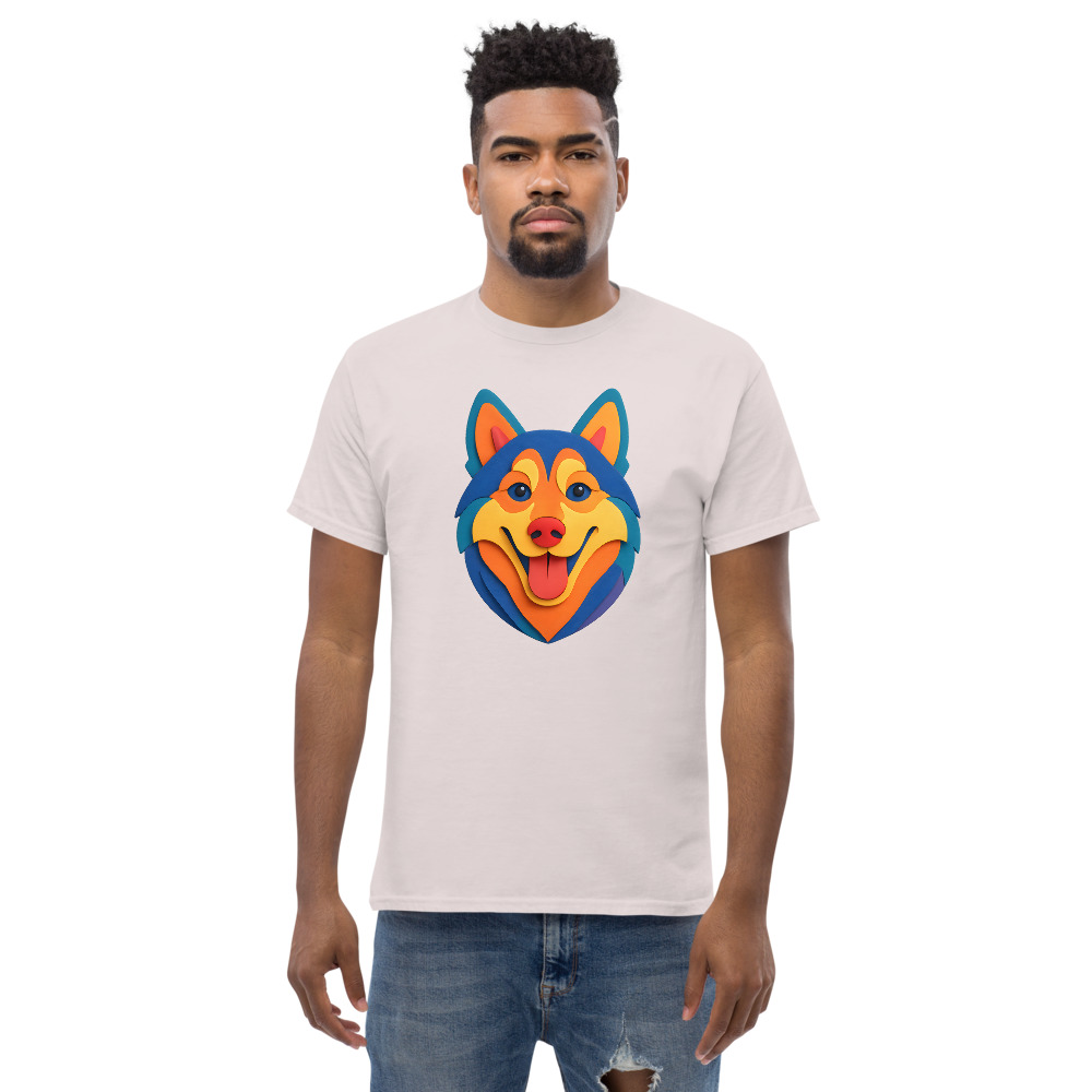 Siberian Husky in paper cutout style with bright colors - Image 7