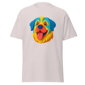 St. Bernard in paper cutout style with bright colors