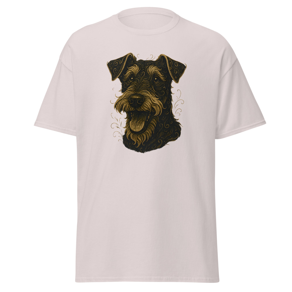 Airedale Terrier in whimsical fantasy style with black and gold colors - Image 7