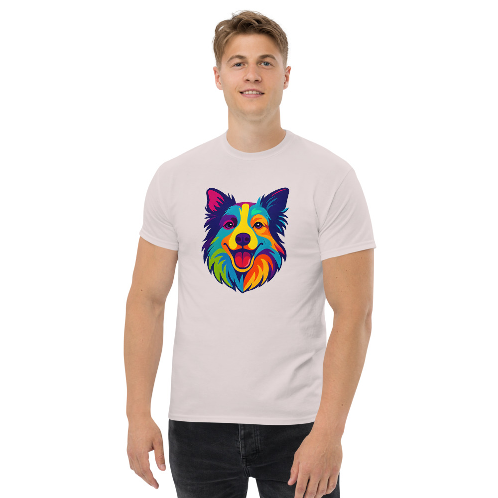 Border Collie in digital illustration with vibrant neon colors - Image 5