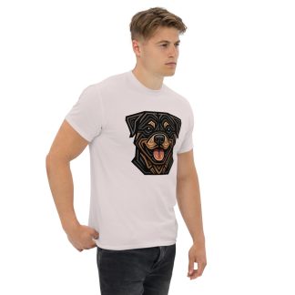 Rottweiler in Art Deco style with common breed colors