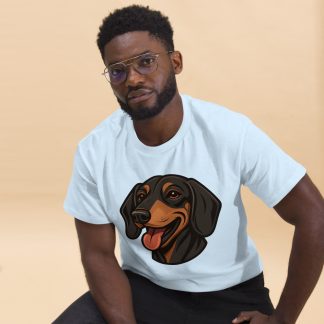 Dachshund in Art Deco style with common breed colors