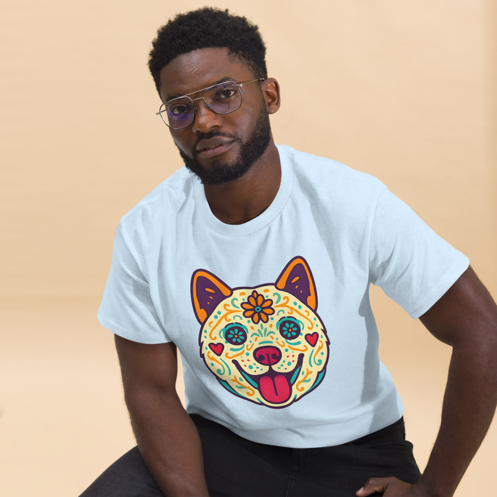 Akita in Day of Dead style with bright colors - Image 3