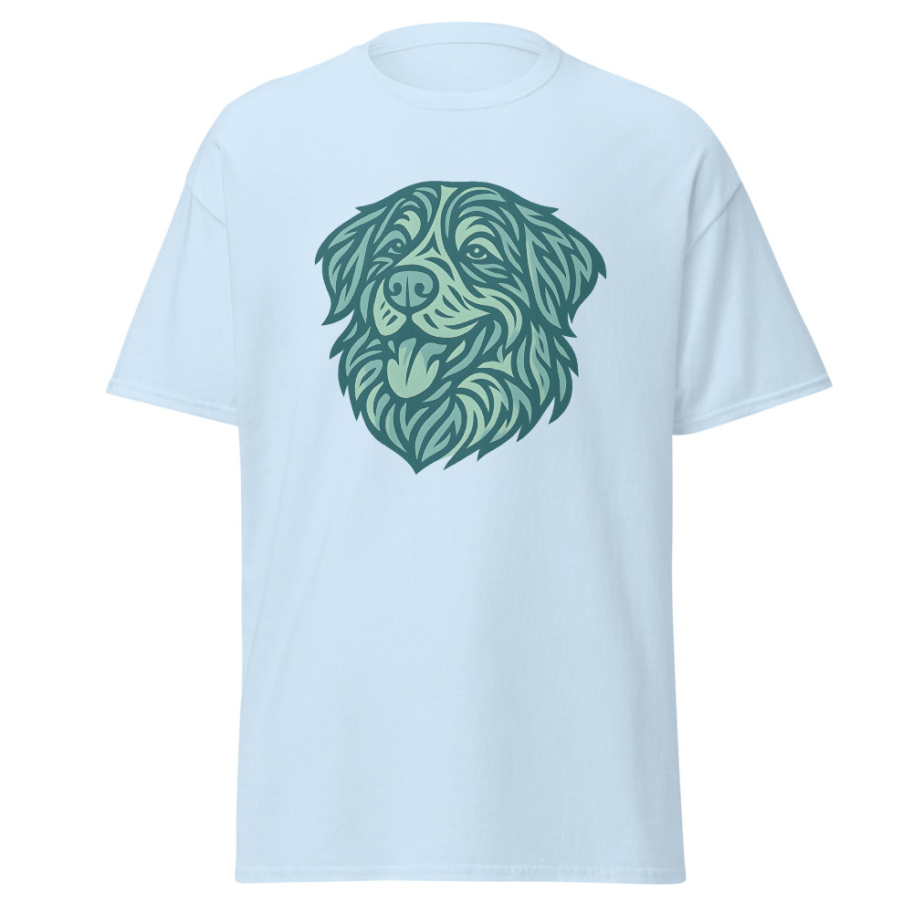 Bernese Mountain Dog in tribal pattern with pastel greens and blues - Image 3