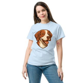 Brittany Dog in Art Deco style with common breed colors