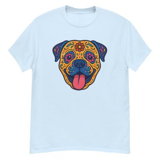 Bullmastiff in Day of Dead style with bright colors