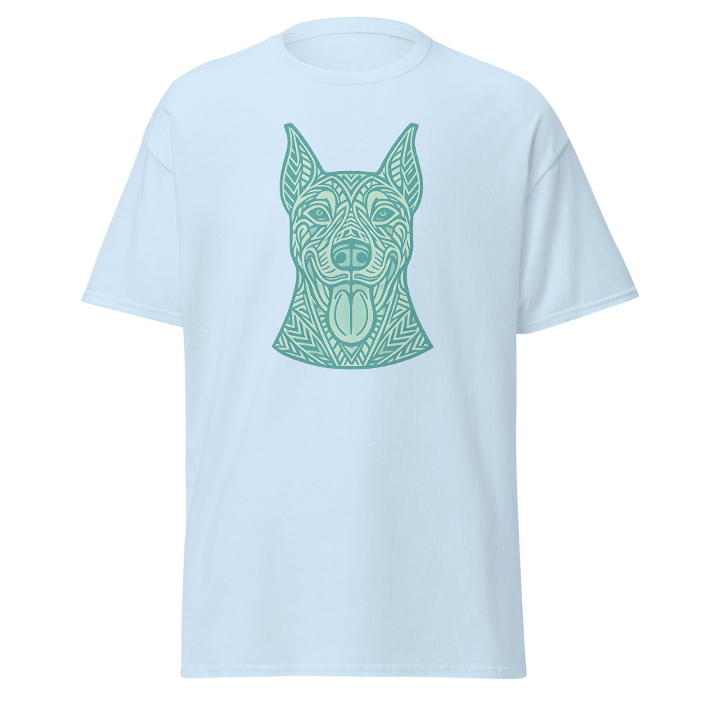 Doberman Pinscher in tribal pattern with pastel greens and blues - Image 4