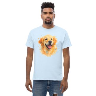 Golden Retriever in Watercolor Splash style with vibrant colors
