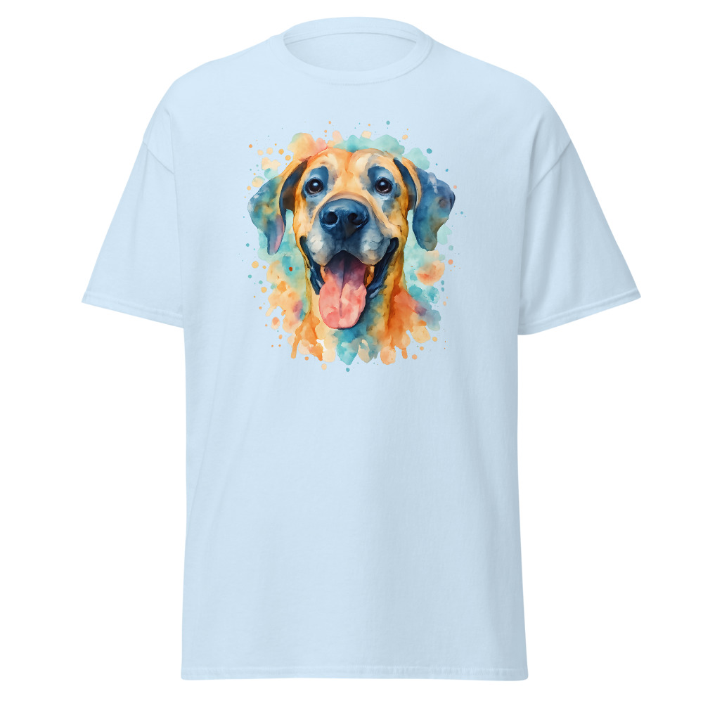 Great Dane in watercolor splash style with vibrant colors