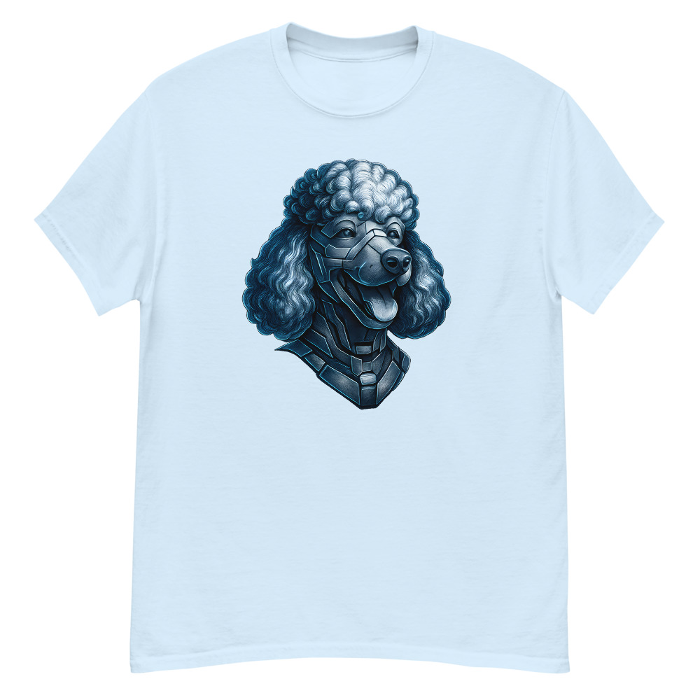 Poodle in futuristic cyberpunk style with steel silver and electric blue - Image 4