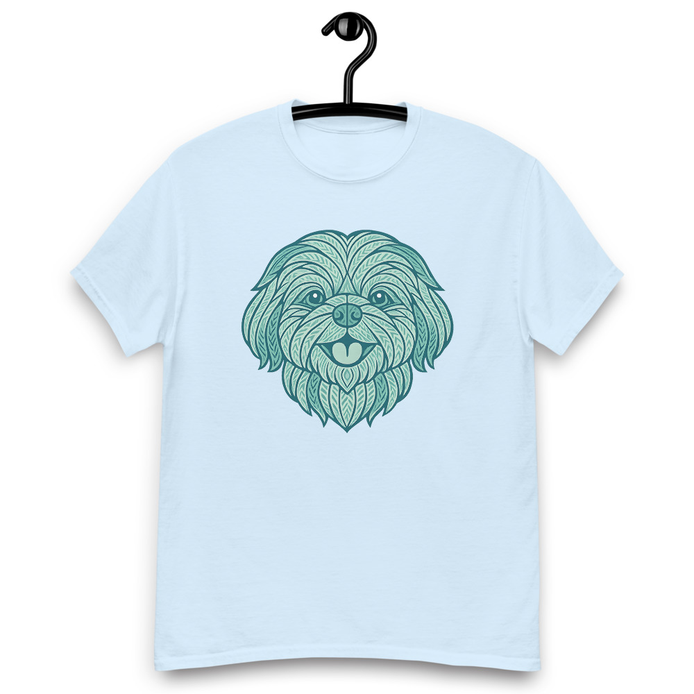 Shih Tzu in tribal pattern with pastel greens and blues - Image 5