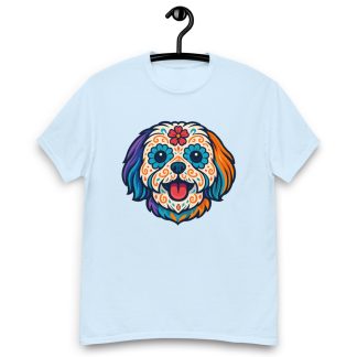 Shih Tzu in Day of Dead style with bright colors