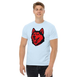 Siberian Husky in Pop Art style with bright red and deep black