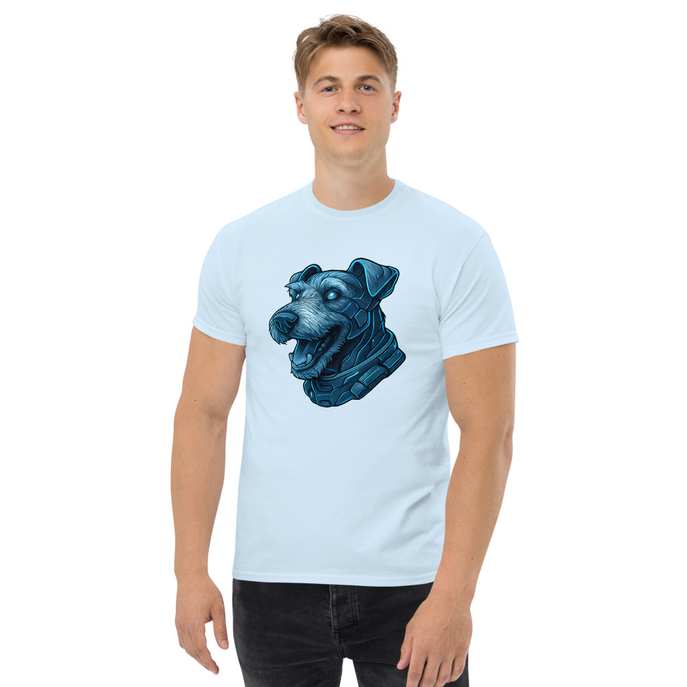 Airedale Terrier in Cyberpunk style with Steel Silver and Electric Blue - Image 5