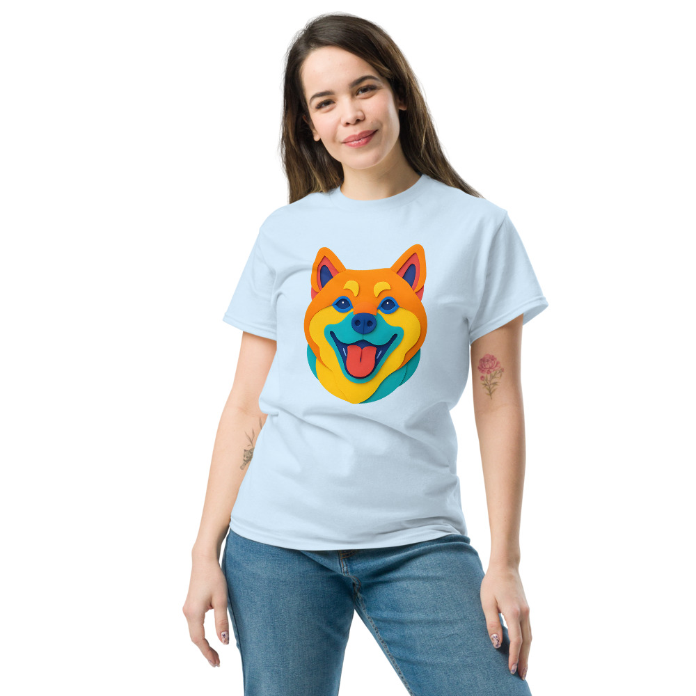 Akita in paper cutout style with bright colors - Image 6