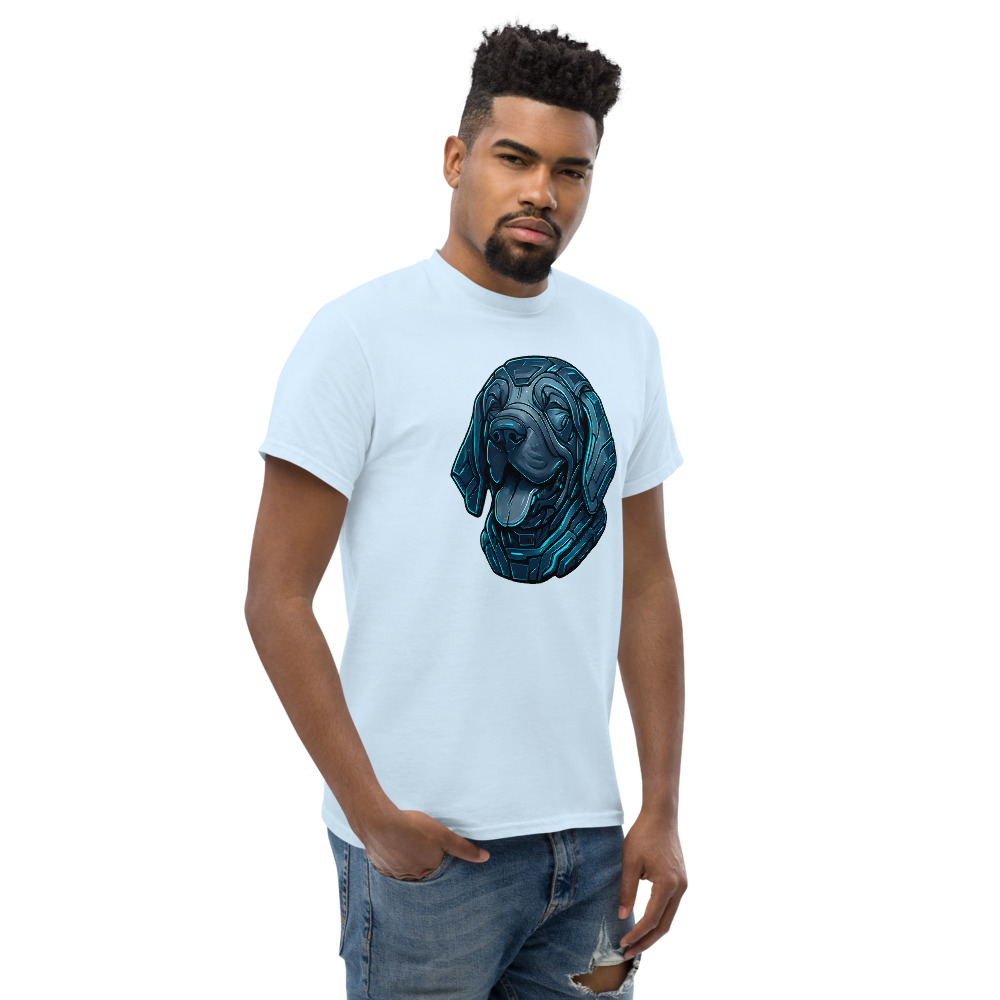 Bloodhound in futuristic cyberpunk style with steel silver and electric blue colors - Image 6
