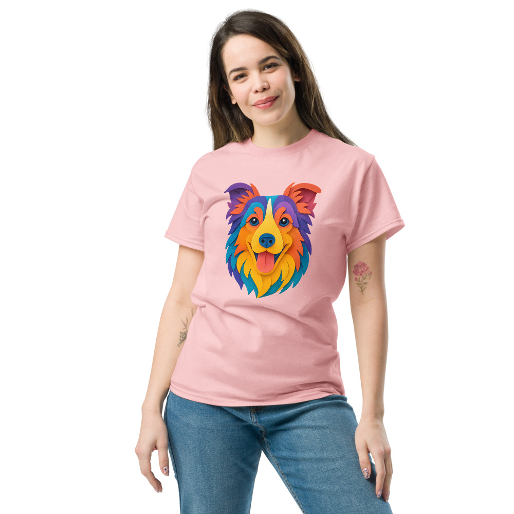 Border Collie in paper cutout style with bright colors - Image 6