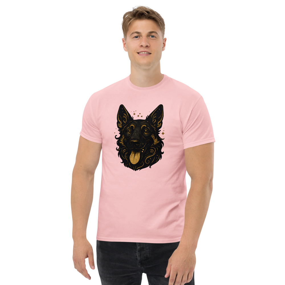 Belgian Malinois in whimsical fantasy style with black and gold colors - Image 5