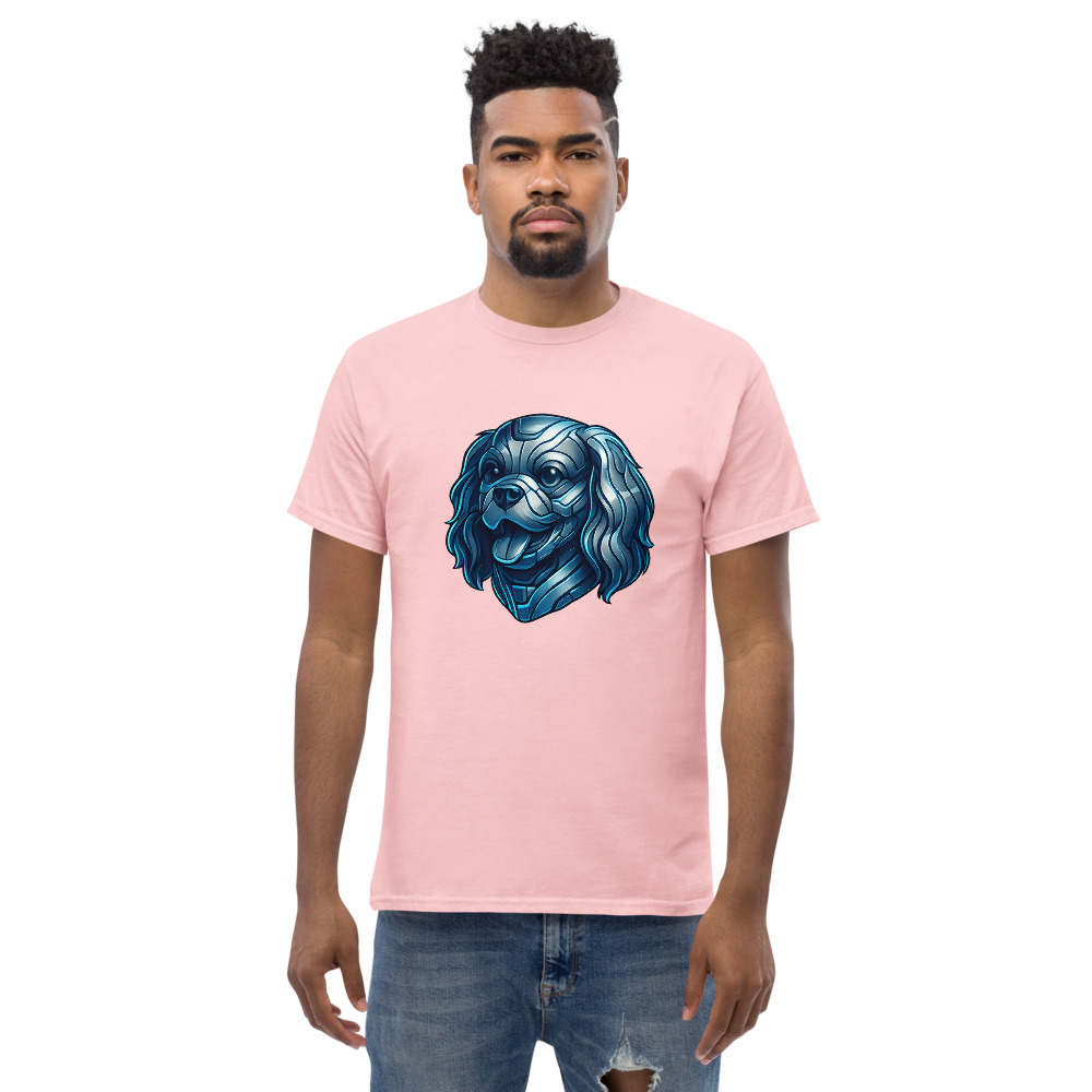 Cavalier King Charles Spaniel in futuristic cyberpunk style with steel silver and electric blue - Image 3