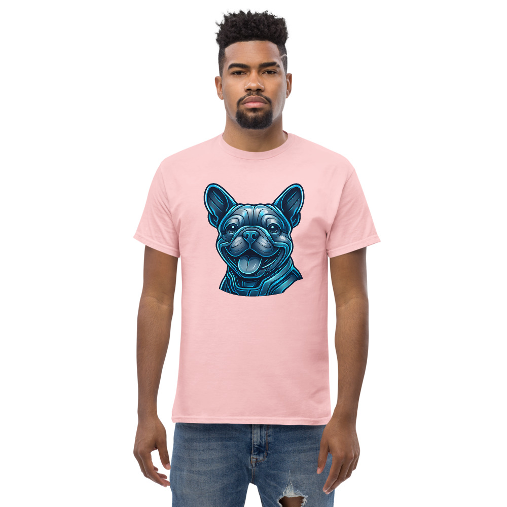 French Bulldog in futuristic cyberpunk style with steel silver and electric blue - Image 5