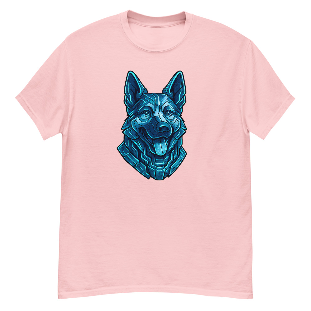 German Shepherd in futuristic cyberpunk style with steel silver and electric blue - Image 7
