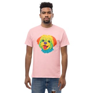 Maltese Dog in paper cutout style with bright colors