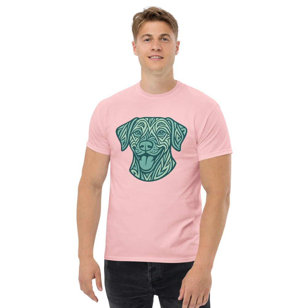 Rhodesian Ridgeback in tribal pattern with pastel greens and blues - Image 7