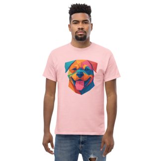 Rottweiler in origami paper style with bright colors