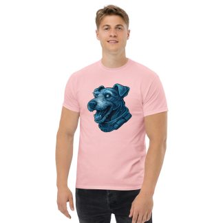 Airedale Terrier in Cyberpunk style with Steel Silver and Electric Blue