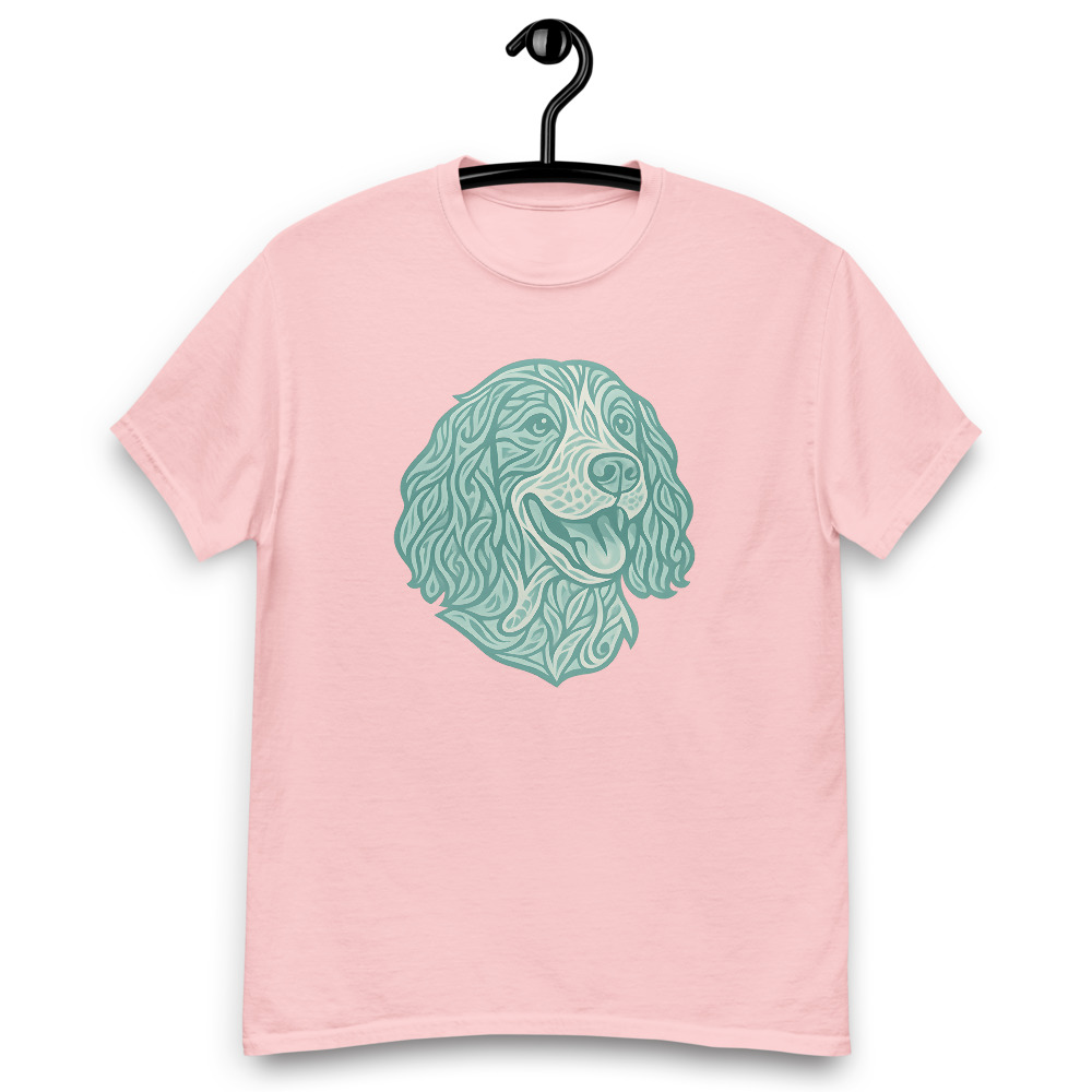 English Springer Spaniel in tribal pattern with pastel greens and blues - Image 7