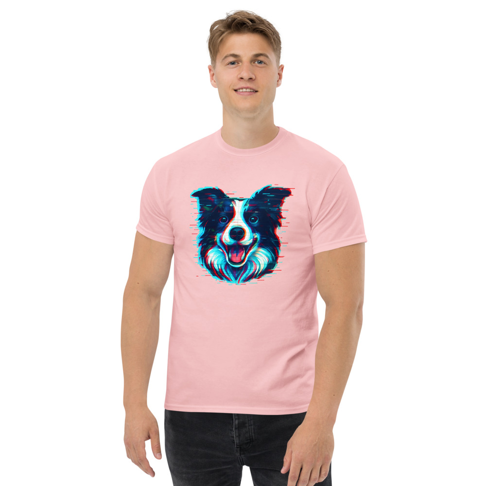 Border Collie in glitch art style with RGB split palette - Image 7